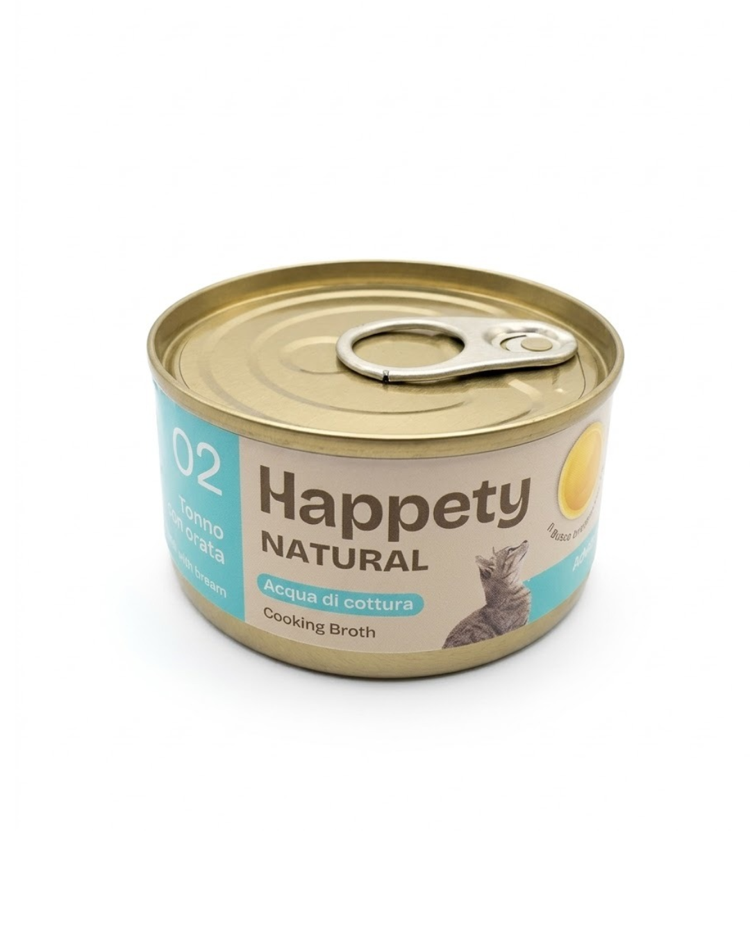 Happety Cat Wet - Straccetti al Naturale in Brodo di Cottura - 02 Tonno Con Orata 70 gr