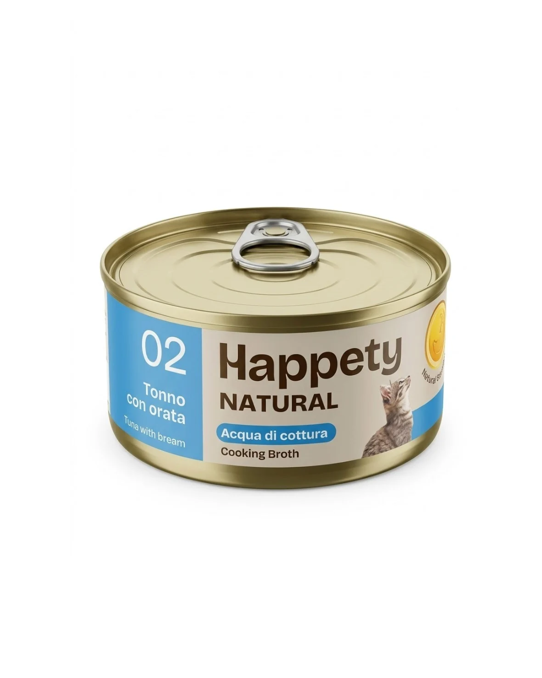 Happety Cat Wet - Straccetti al Naturale in Brodo di Cottura - 02 Tonno Con Orata 150 gr