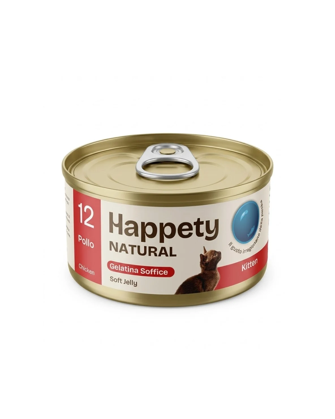 Happety Cat Wet - Gelatina Soffice Naturale in Jelly Kitten - 12 Pollo 70 gr