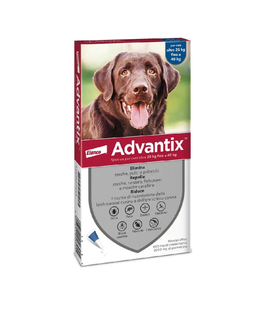 Advantix - 6 Pipette Spot On Antiparassitario Per Cani 25-40 kg - Elanco
