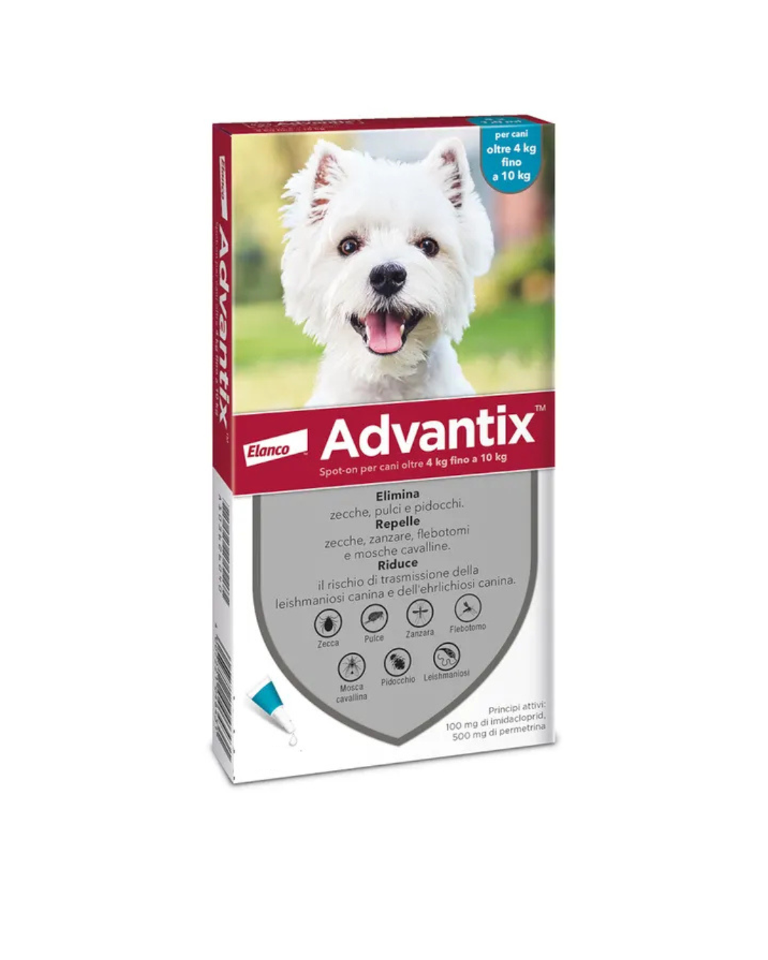 Advantix - 6 Pipette Spot On Antiparassitario Per Cani 4-10 kg - Elanco