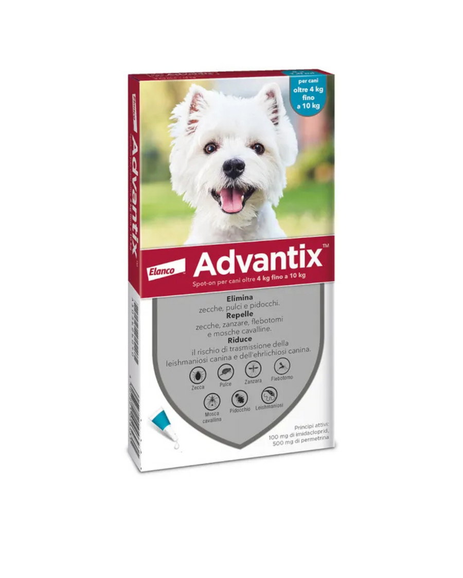Advantix - 6 Pipette Spot On Antiparassitario Per Cani 4-10 kg - Elanco - Rufee