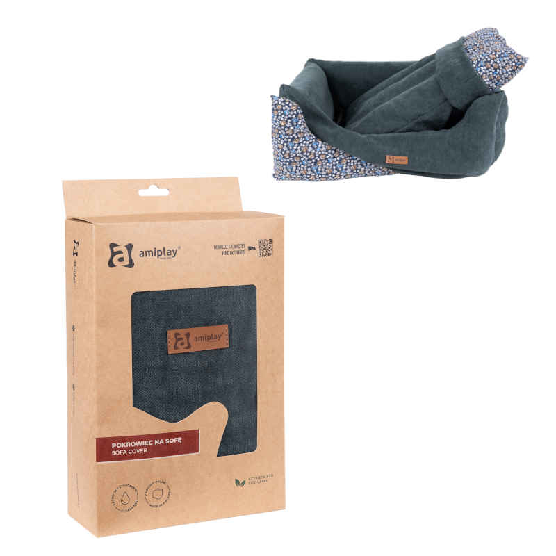 Amiplay - Copridivano Moni - Verde S (per Imbottitura cuccia FLEN)