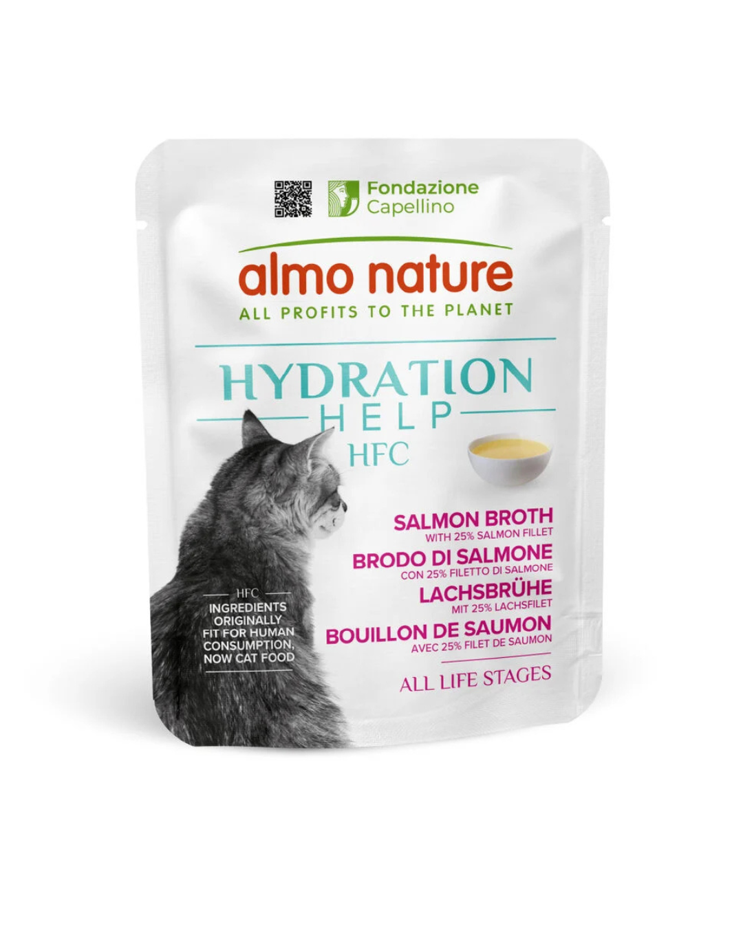 Almo Nature - HFC Hydration Help Cat Brodo di Salmone con Filetto di Salmone 50gr