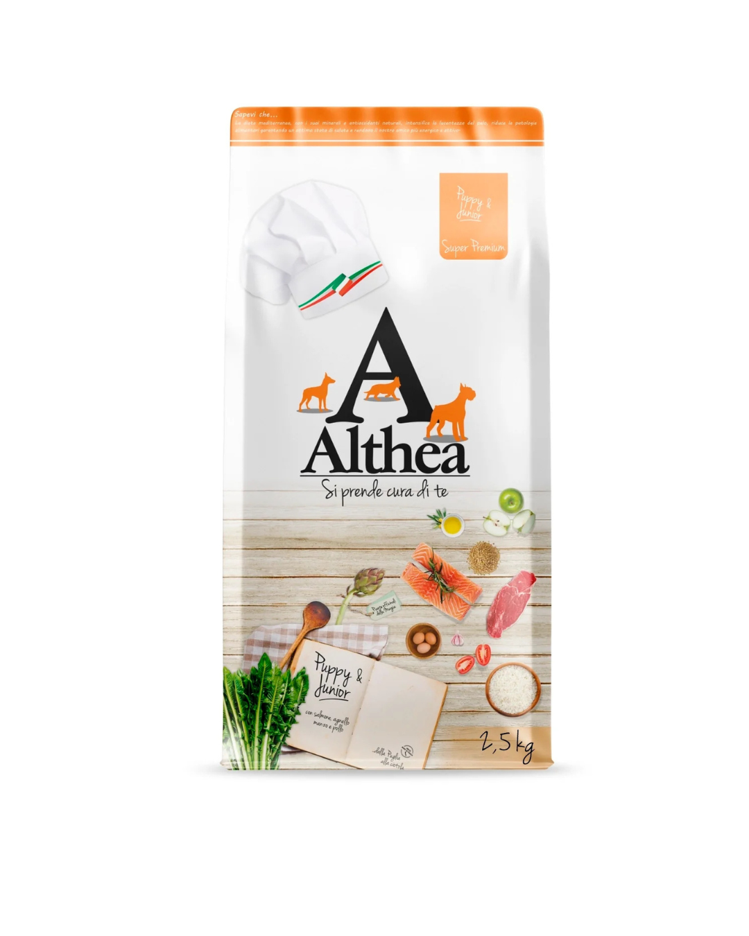 Althea - Puppy/Junior Maxi con Salmone, Agnello, Manzo e Pollo 2,5kg