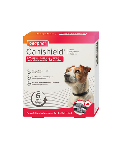 Beaphar Canishield - Collare Antiparassitario Per Cani Di Taglia Piccola e Media - Confezione x2 Collari - Rufee
