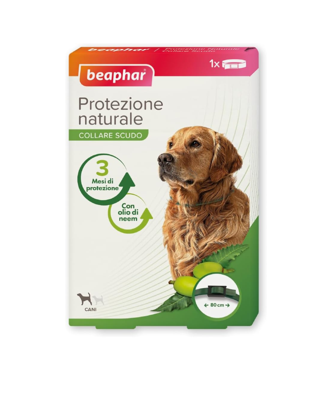 Beaphar - Protezione Naturale Collare Antiparassitario Cane L - 80 cm - Con Olio di Neem