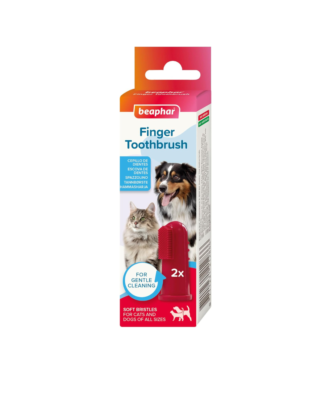Beaphar - Spazzolino da Dito 2 Pezzi, per Cani e Gatti
