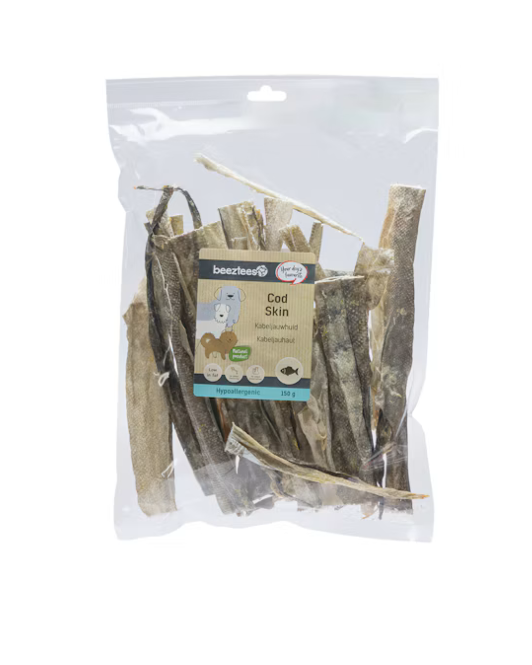Beeztees - Pelle di Merluzzo Essiccata 50gr