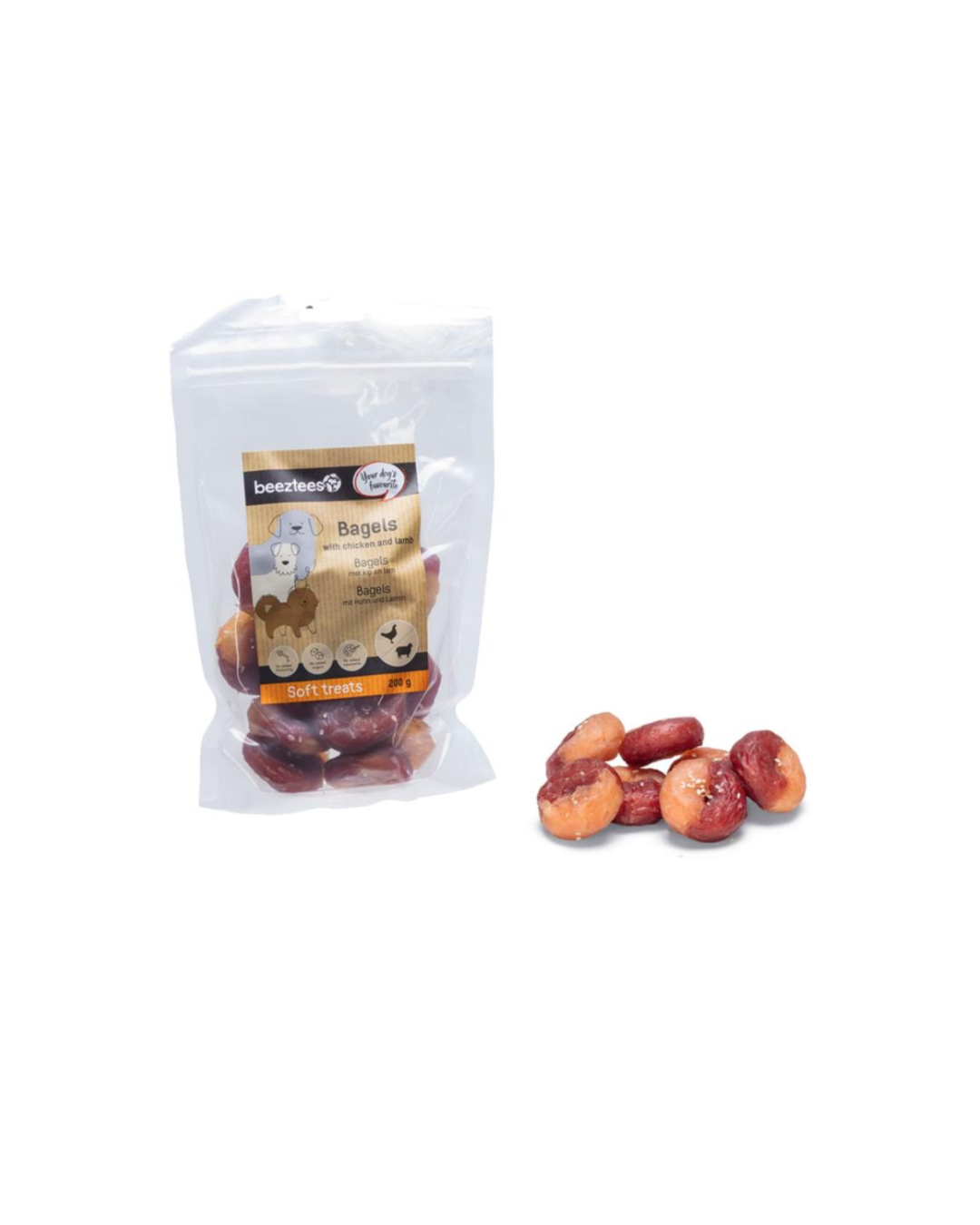 Beeztees - Snack Bagel con Pollo e Agnello 200gr