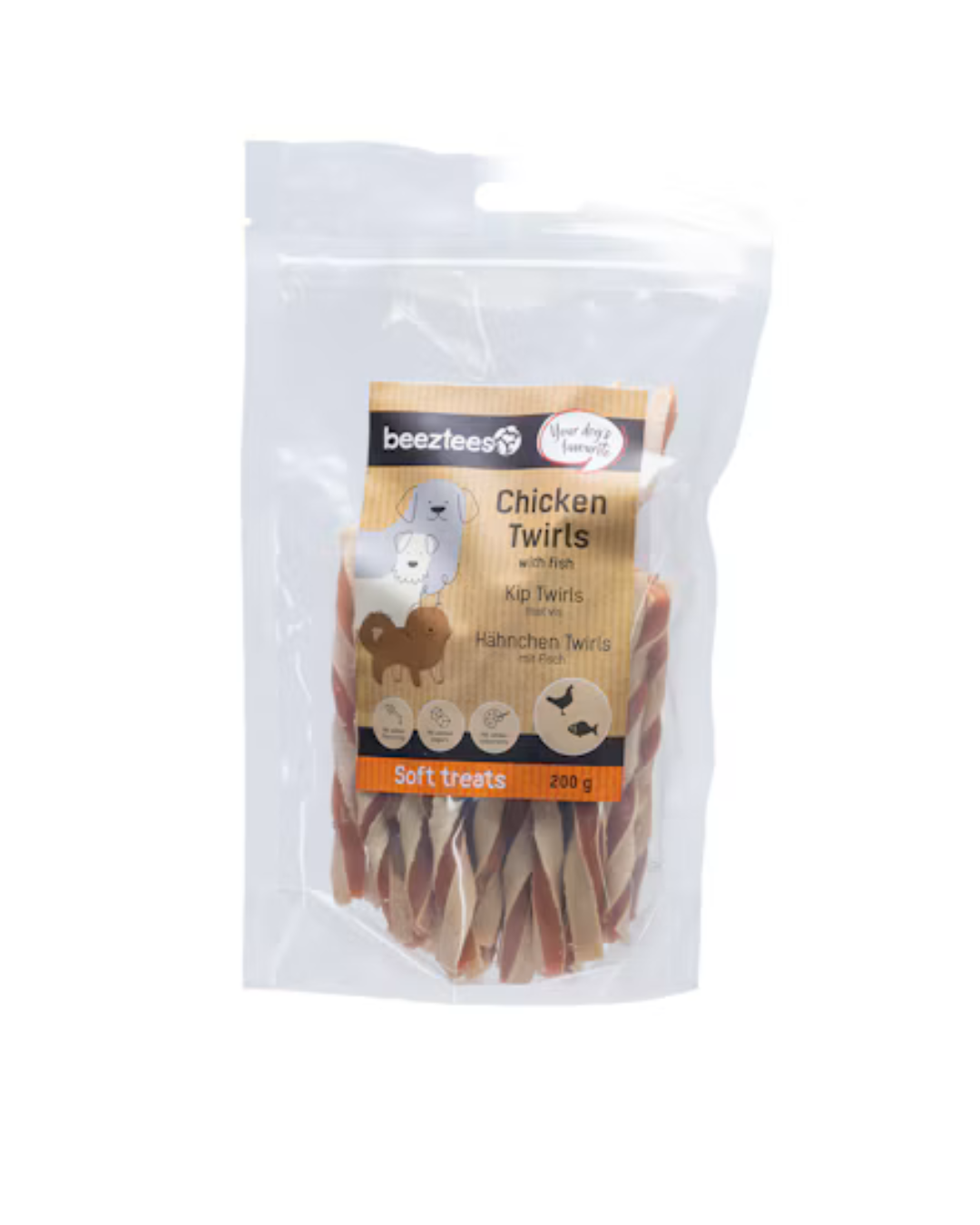 Beeztees - Snack Chicken Twirls con Pesce 200gr