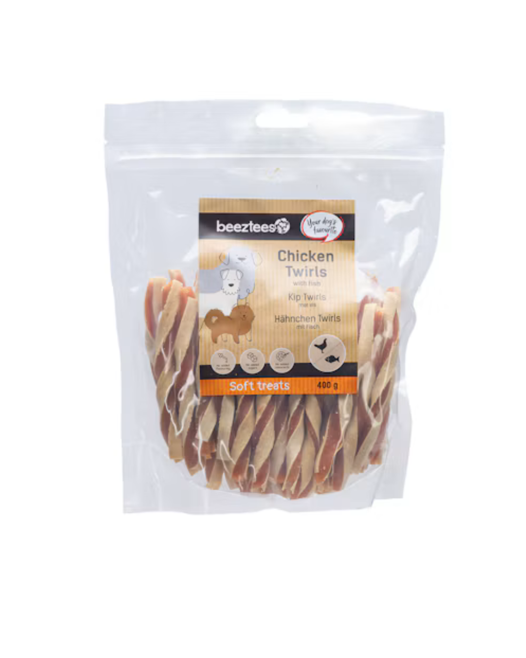 Beeztees - Snack Chicken Twirl con Pesce 400gr