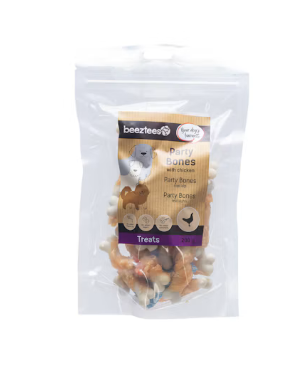 Beeztees - Snack Party Bones con Pollo 200gr