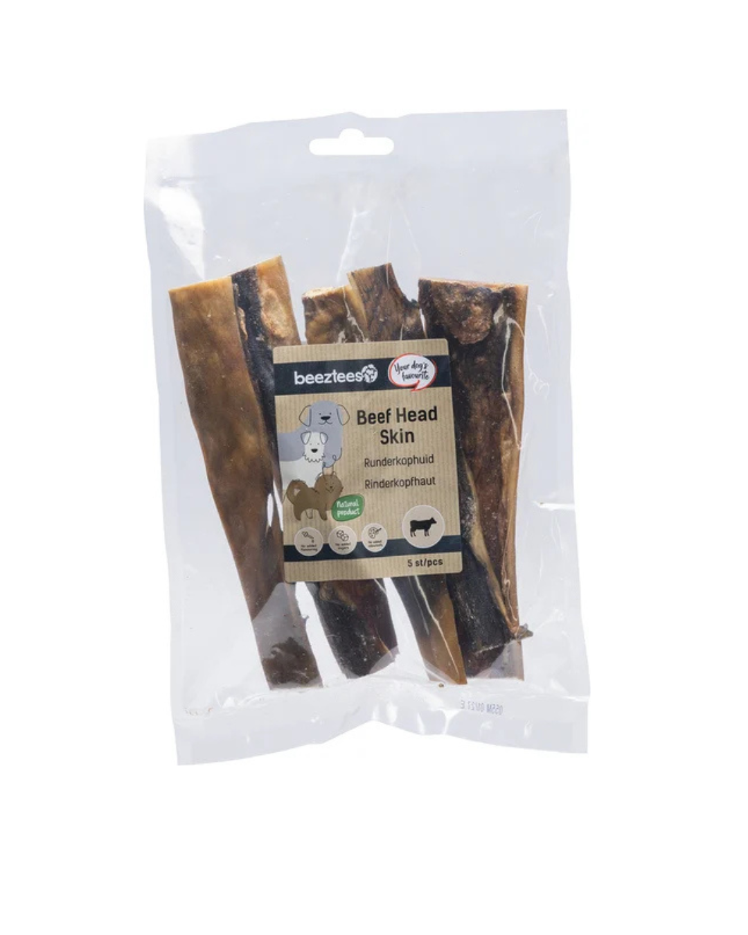 Beeztees - Strisce di Pelle Bovina 5pz 20cm /30gr