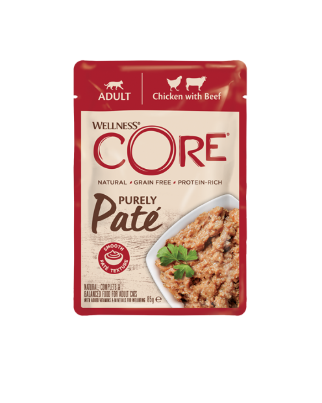 Core - Gatto Adult Purely Patè- Pollo e Manzo 85 g