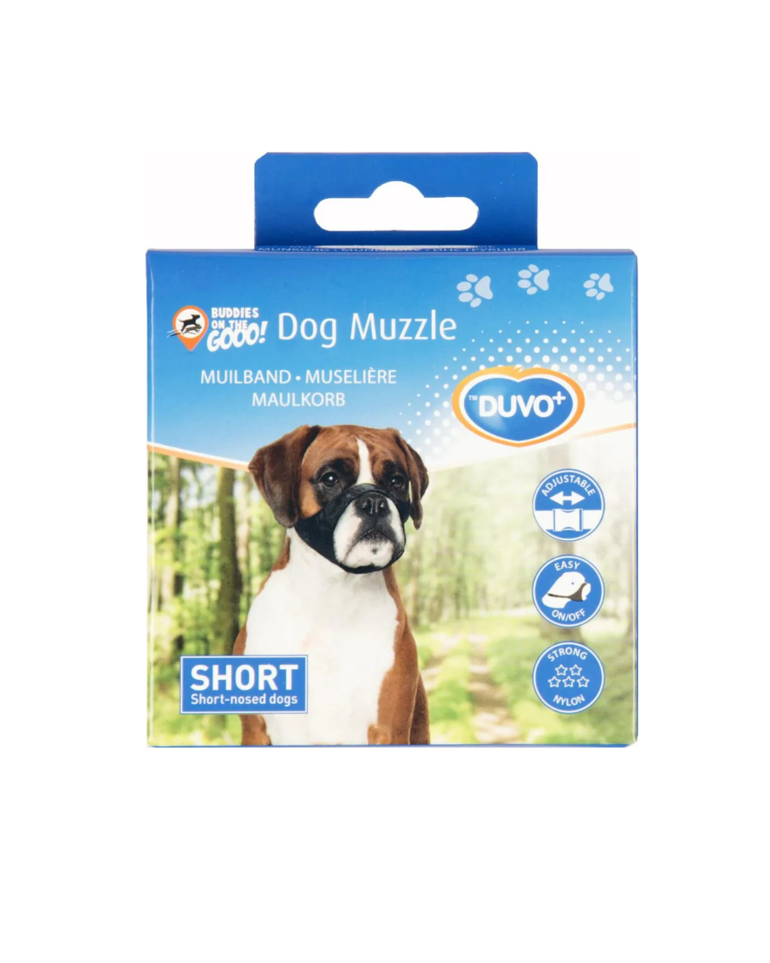 Duvo - Museruola per Cani per Muso Corto 32cm Circonferenza