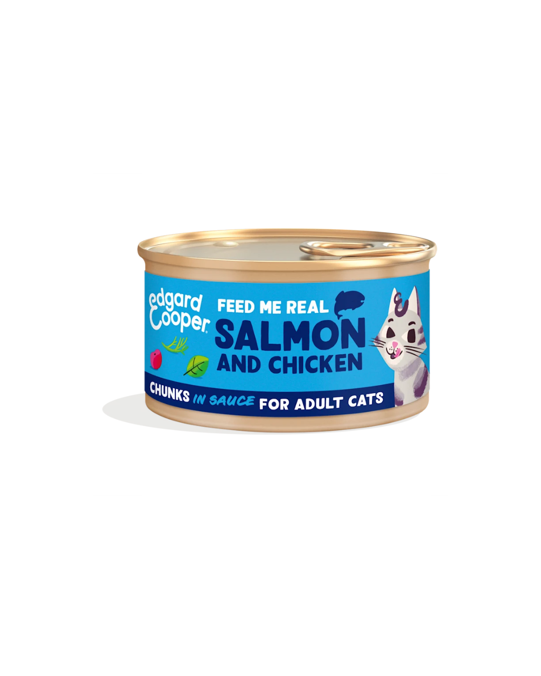Edgard & Cooper - Cat Adult Grain Free Salmone e Pollo Bocconcini in Salsa 85 g