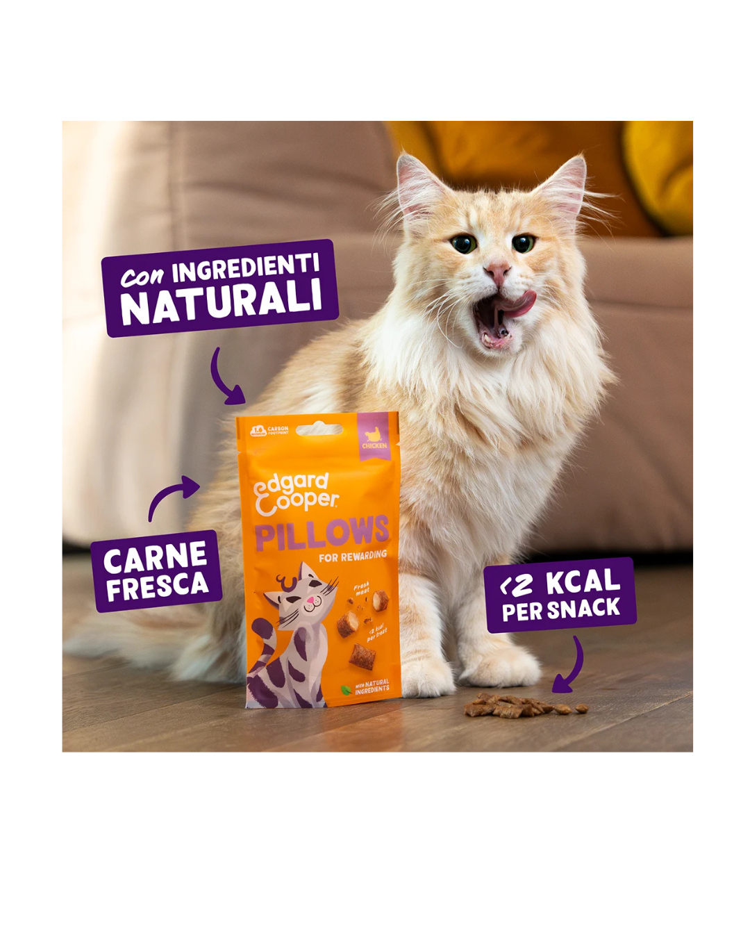 Edgard &amp; Cooper - Cat Grain Free Snack - Fagottini ripieni di Pollo 50 g