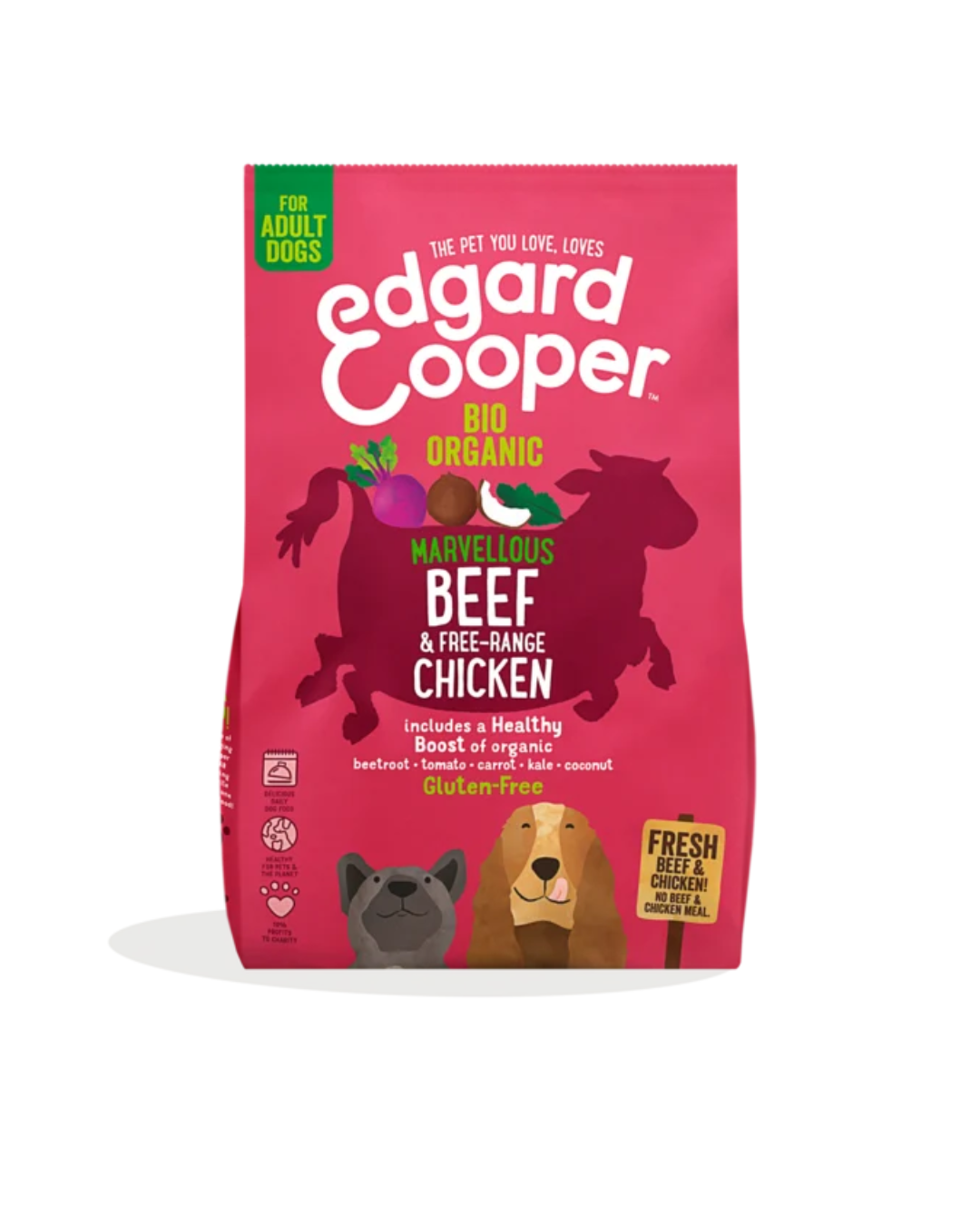 Edgard & Cooper - Dog Adult Grain Free Manzo & Pollo (biologici allevati all'aperto) 2,5 kg