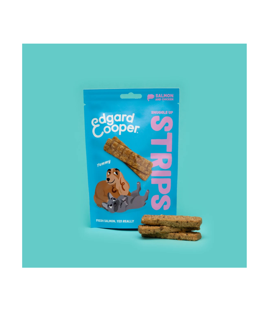 Edgard & Cooper - Dog Adult Grain Free  Snack Striscette - Salmone e Polllo 75 g