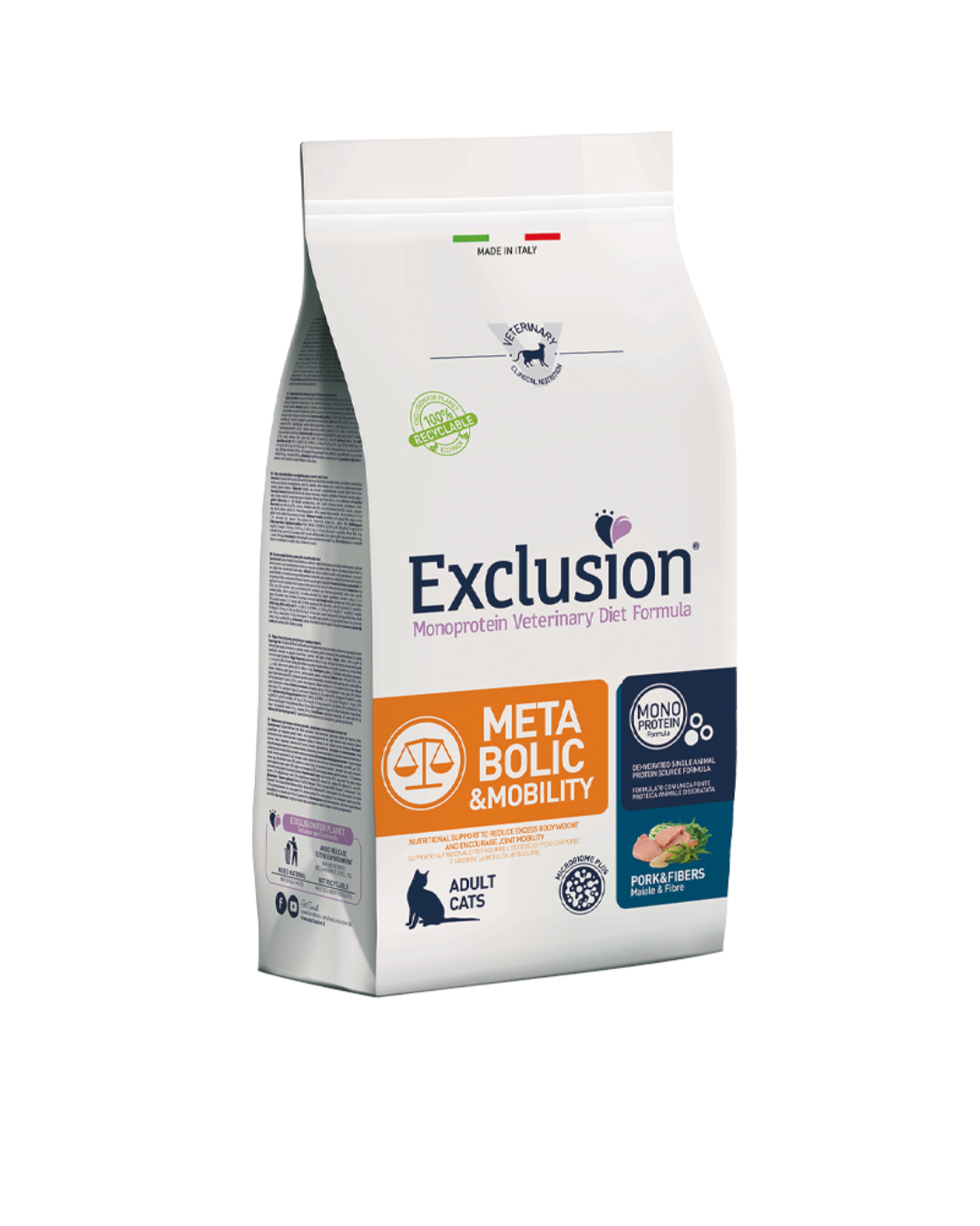Exclusion - Diet Gatto Metabolic & Mobility Maiale e Fibre 1,5 kg