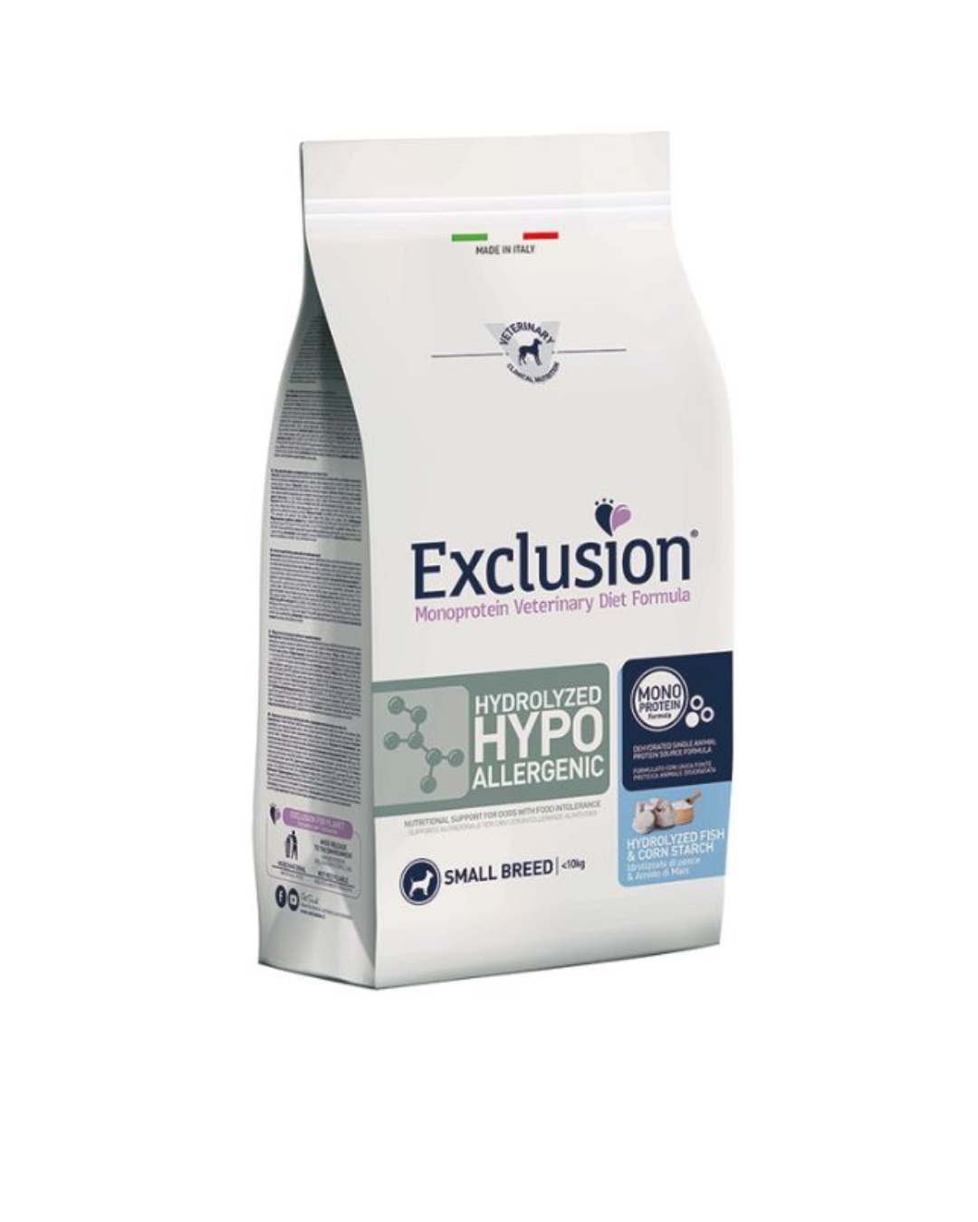 Exclusion - Diet Hydrolized Hypo Adult Small Breed Pesce e Amido Di Mais 2kg