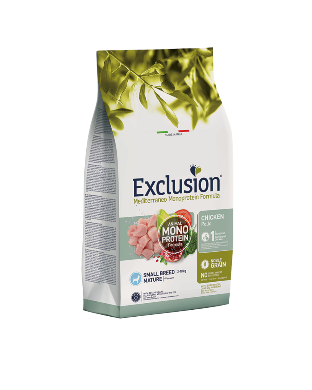 Exclusion - Mediterraneo Monoproteico Noble Grain - Small Breed Mature - Pollo 500gr