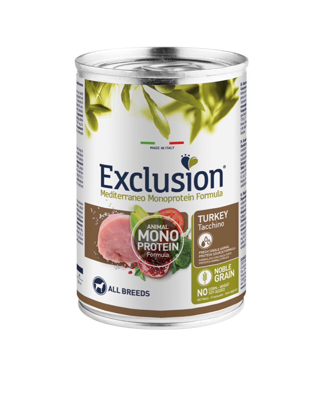 Exclusion - Mediterraneo Monoproteico Noble Grain Dog Adult All Breed - Tacchino 400g