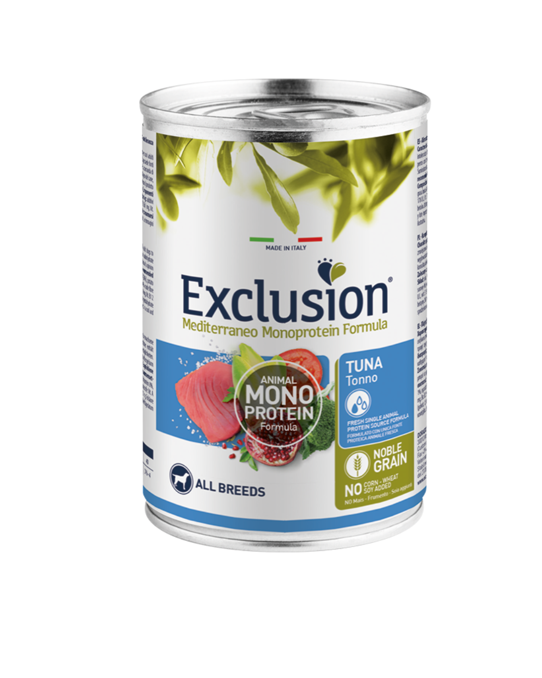 Exclusion - Mediterraneo Monoproteico Noble Grain Dog Adult All Breed - Tonno 400g