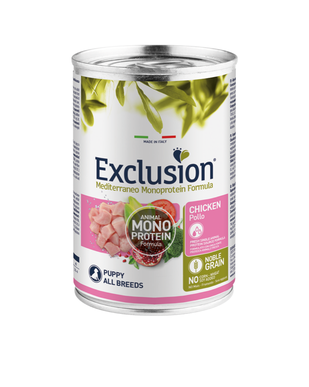 Exclusion - Mediterraneo Monoproteico Noble Grain Dog Puppy Pollo Umido 400gr