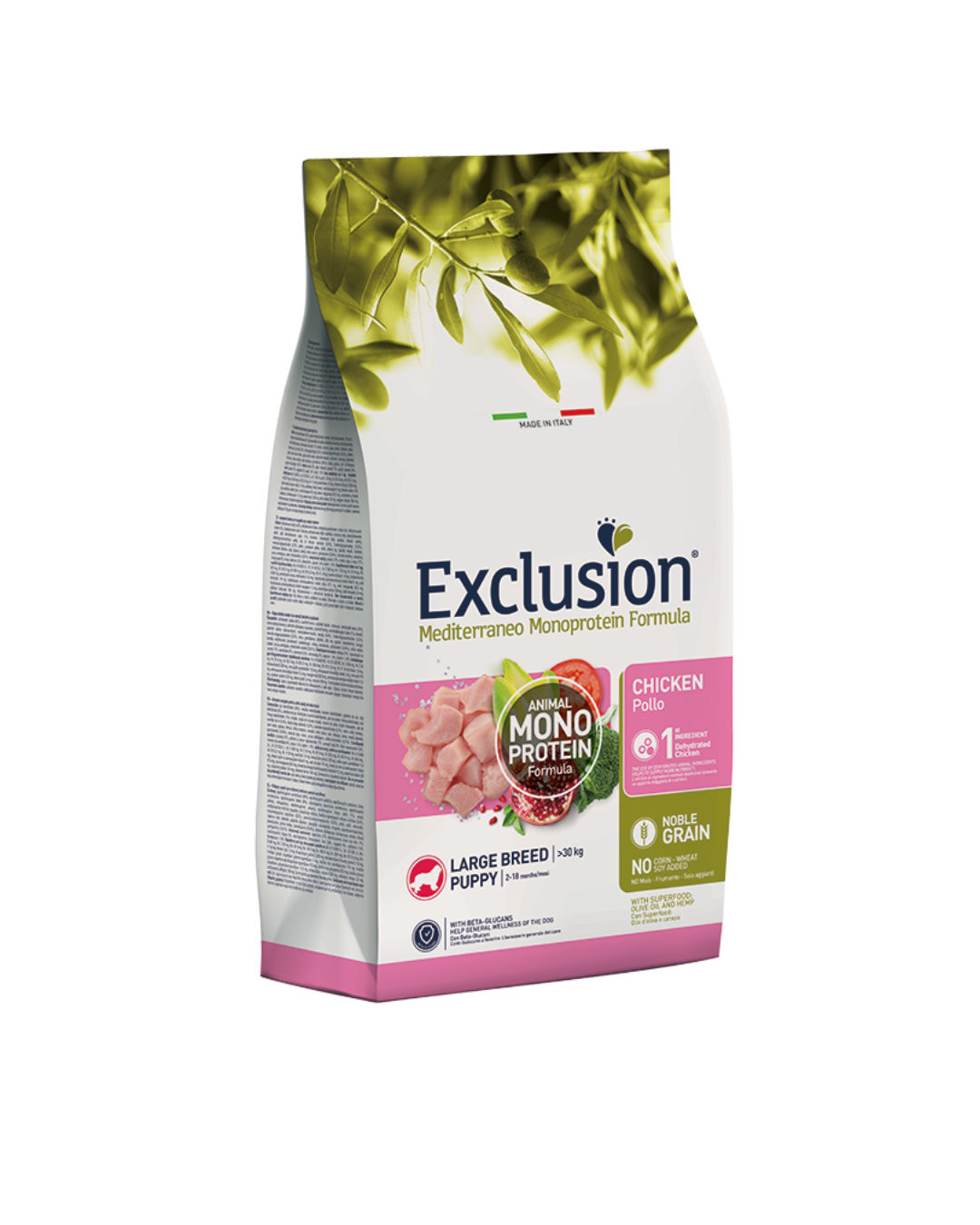 Exclusion - Mediterraneo Monoproteico Noble Grain Puppy Large Breed - Pollo 12 kg