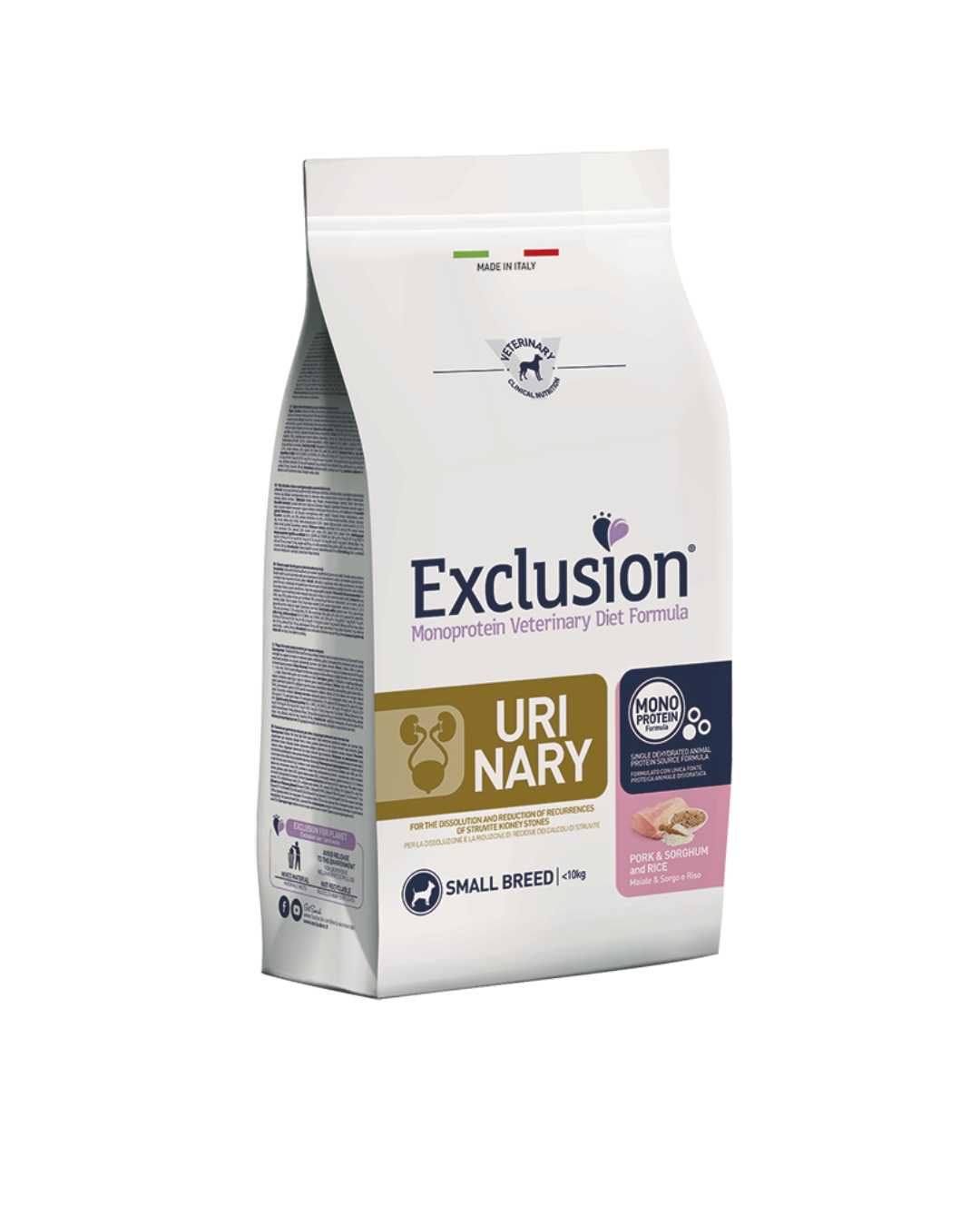 Exclusion - Urinary Small Breed Adult Maiale Sorgo e Riso 2kg
