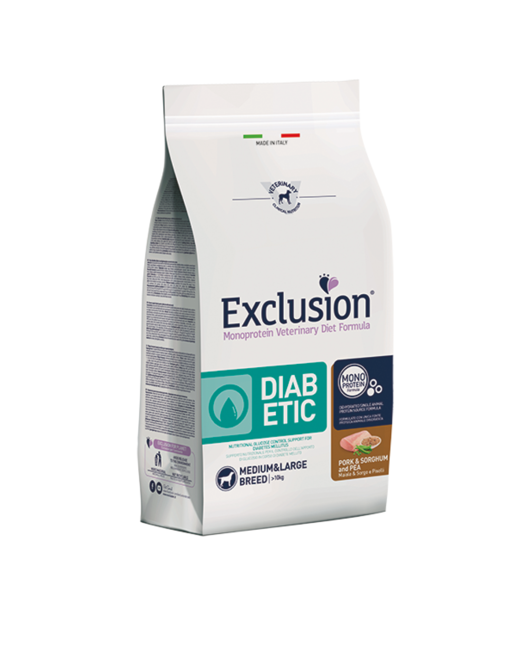 Exclusion - Veterinary Diet Diabetic Smal - Pork Sorghum and Peas 2kg