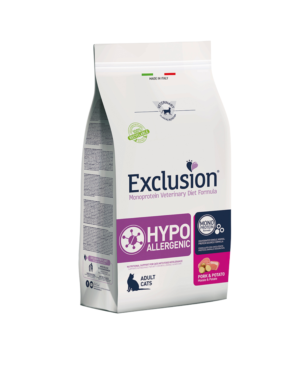 Exclusion - Veterinary Diet Gatto Hypoallergenic - Maiale e Patate 1,5kg