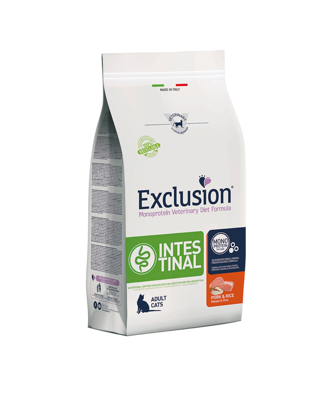 Exclusion - Veterinary Diet Gatto Intestinal - Maiale e Riso 1,5kg