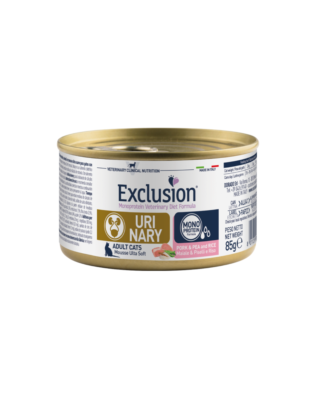 Exclusion - Veterinary Diet Gatto Urinary Stress - Maiale Piselli e Riso 85gr