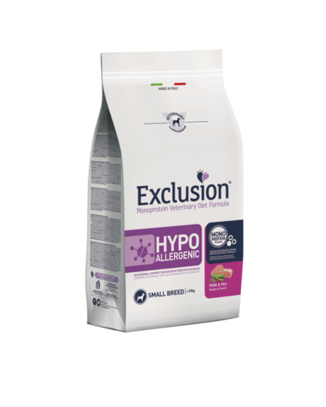 Exclusion - Veterinary Diet Hypo Allergenic Small - Pork and Peas 2kg