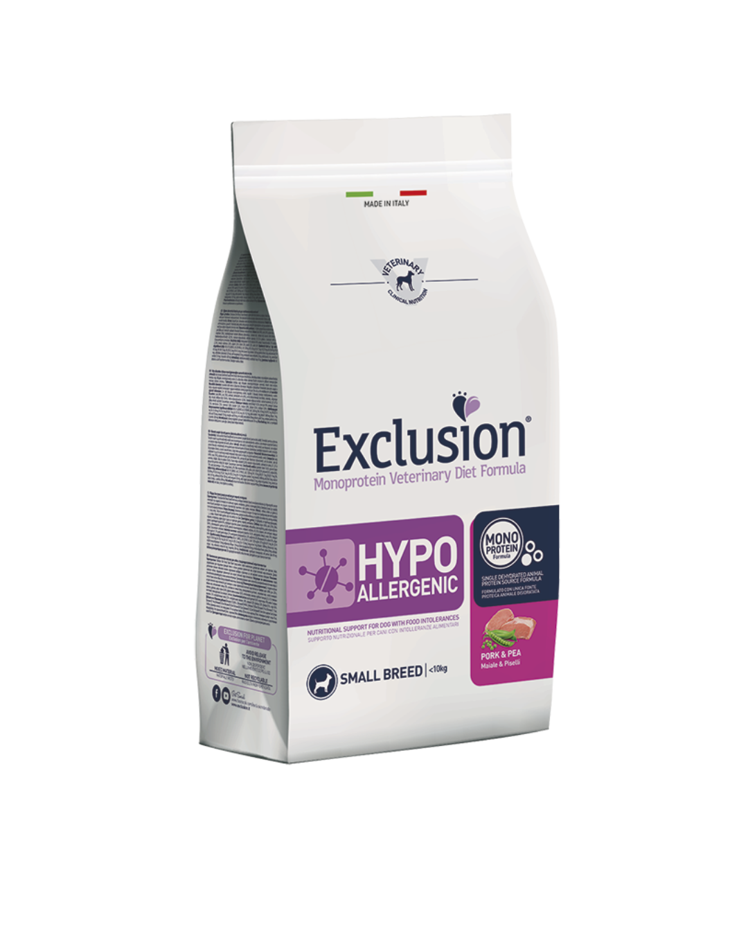 Exclusion - Veterinary Diet Hypoallergenic Small Breed - Maiale e Piselli 7kg