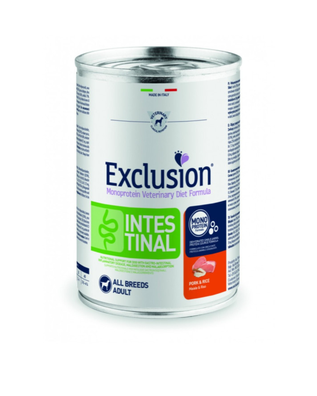 Exclusion - Veterinary Diet Intestinal Dog - Pork and Rice 400gr 