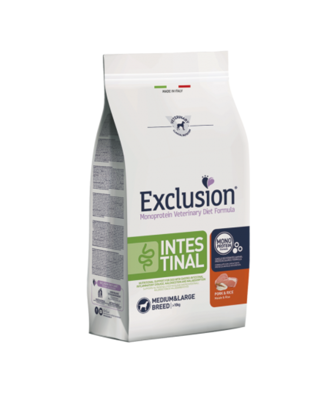 Exclusion - Veterinary Diet Intestinal Medium and Large - Pork and Rice 12kg