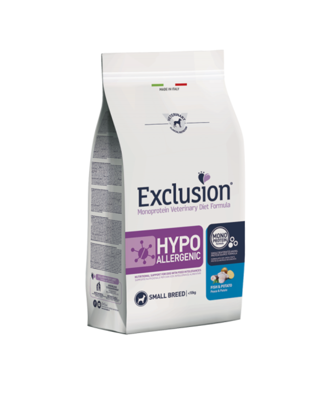 Exclusion - Veterinary Diet Hypo Allergenic Small - Fish and Potatoes 2kg