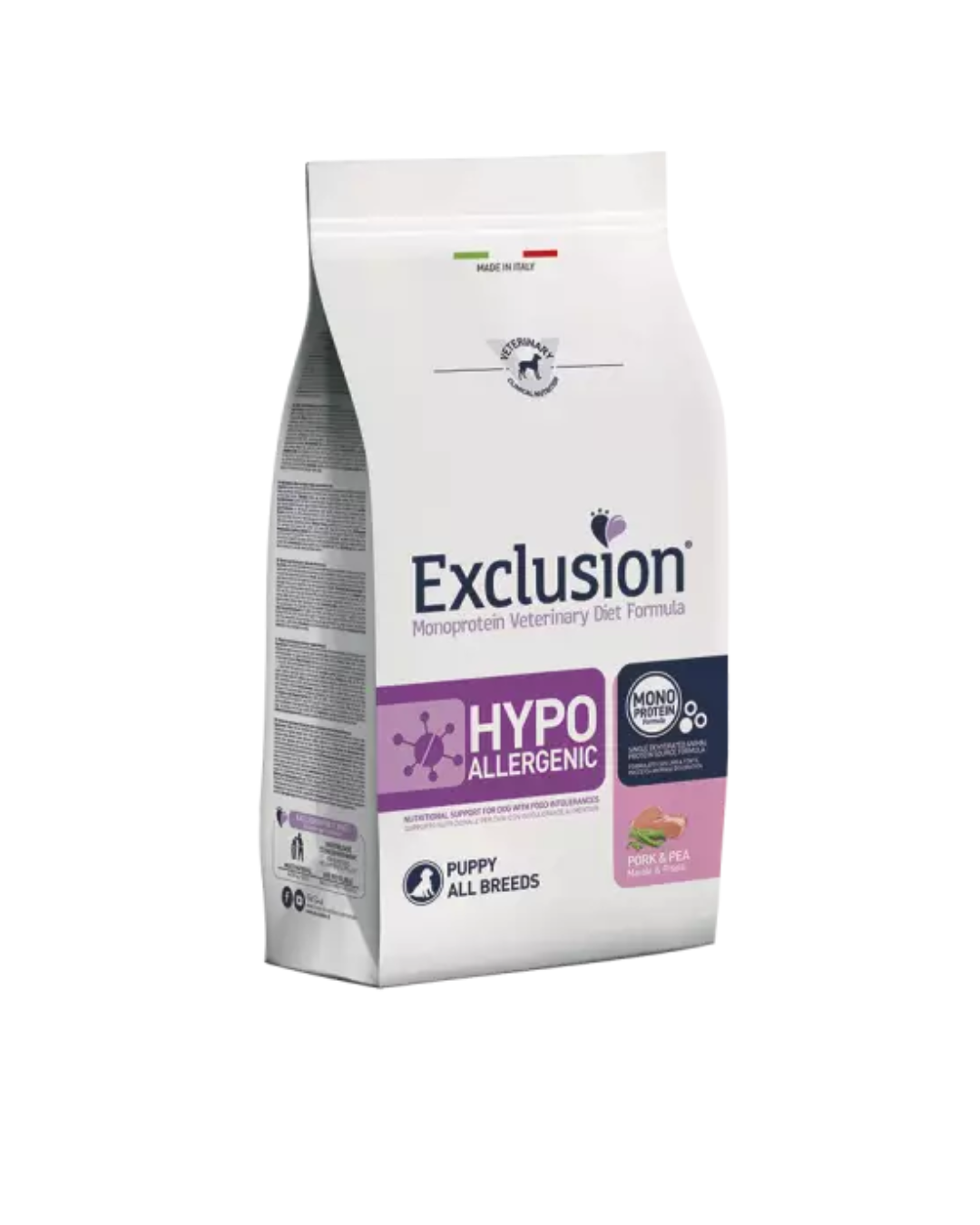 Exclusion - Veterinaty Diet Hypo Allergenic puppy Pork and Peas 2kg 