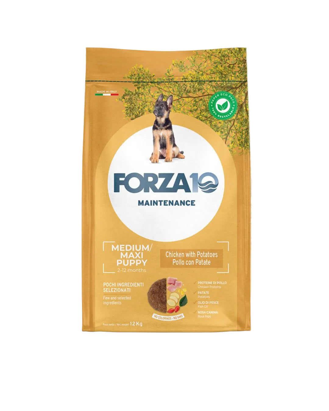 Forza 10 - Mantenimento Medium e Maxy Puppy - Pollo con Patate 12 kg