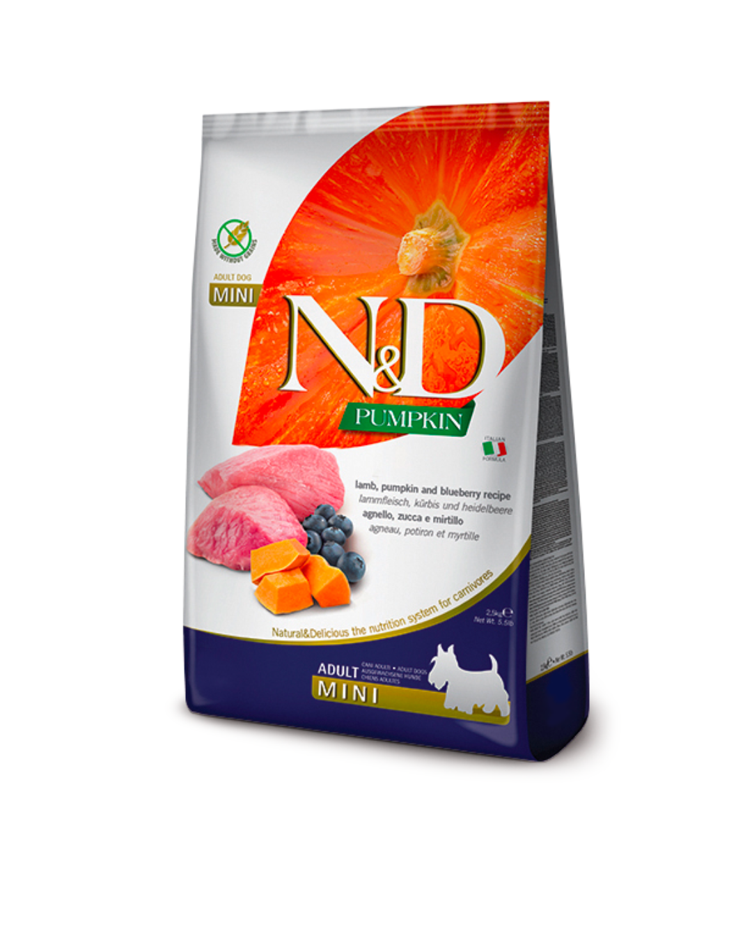 Farmina - N&amp;D - Pumpkin Dog Adult Minii - Agnello e Mirtillo 2,5kg