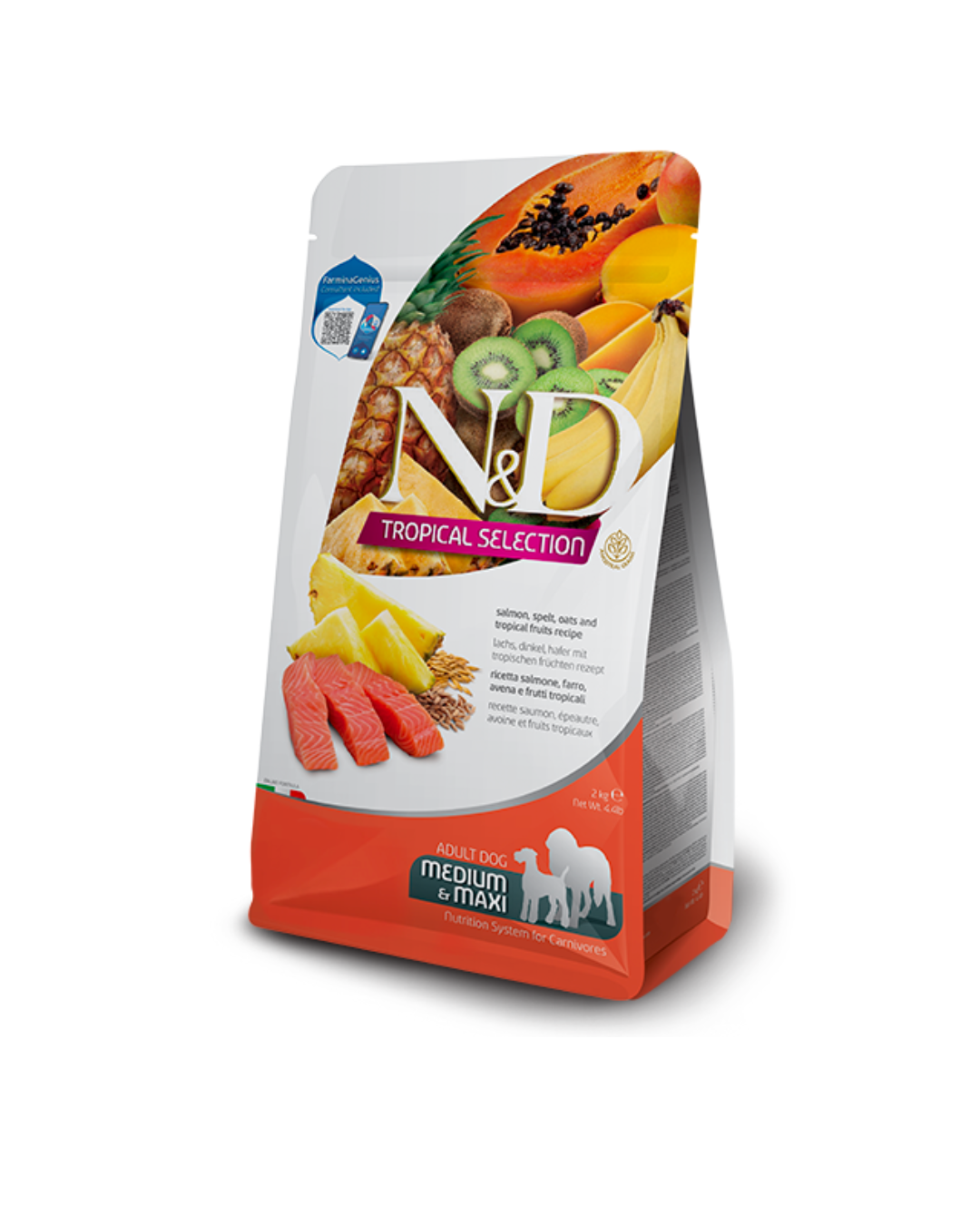 Farmina - N&amp;D - Tropical Dog Adult Medium Maxi - Salmone Farro e Avena 2kg