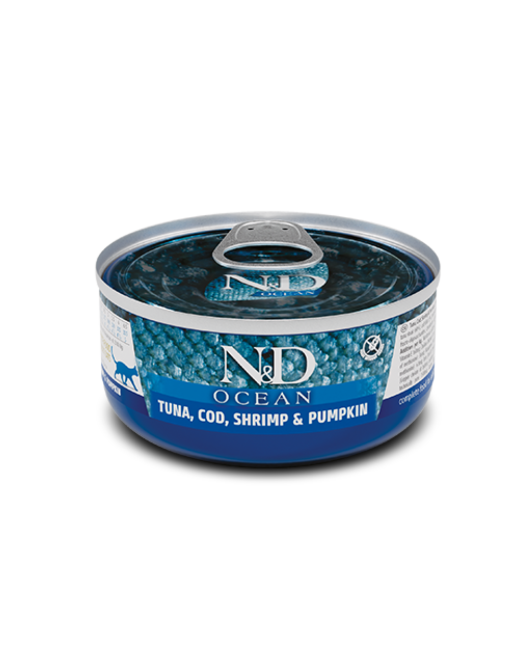 Farmina - N&D - Wet Cat Ocean - Tonno, Merluzzo, Gamberetto e Zucca 70gr