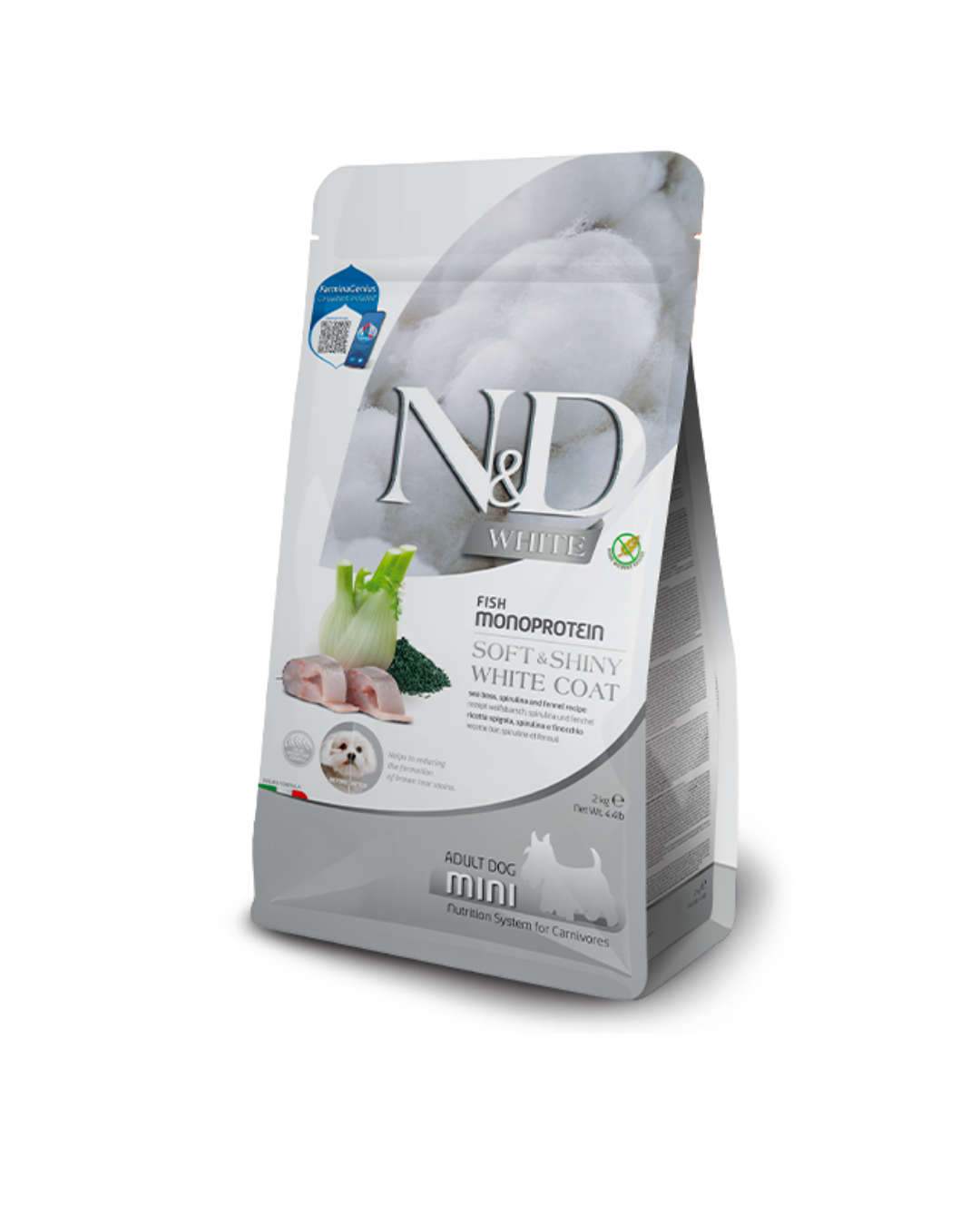 Farmina - N&D - White - Dog Adult Minii - Spigola, Spirulina e Finocchio 2kg