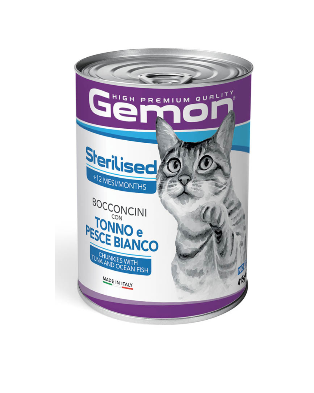 Gemon - Cat Sterilized Bocconcini Tonno e Pesce Bianco 415 gr