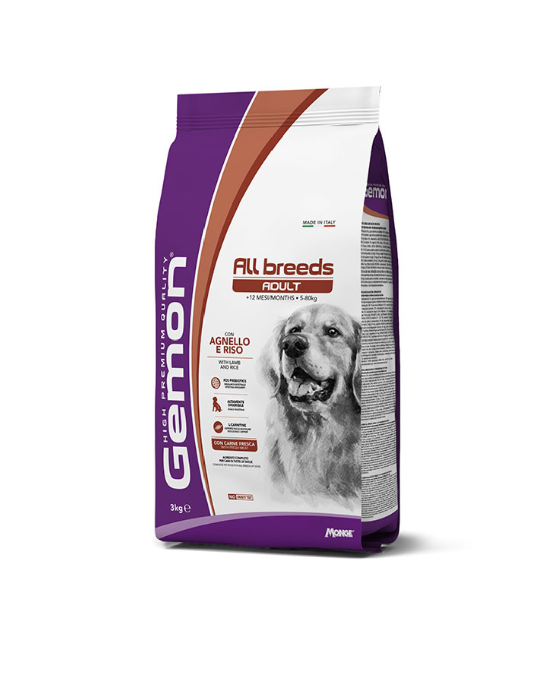 Gemon - Medium Adult - Agnello e Riso 3 kg