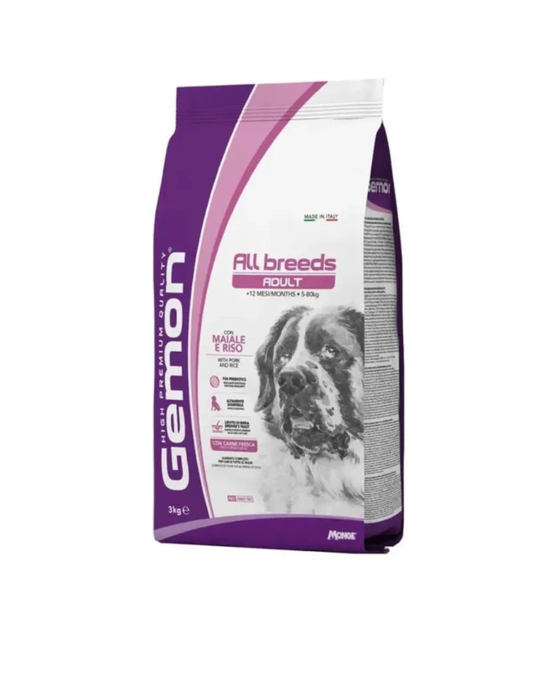 Gemon - All Breeds Adult - Maiale e Riso 3 kg